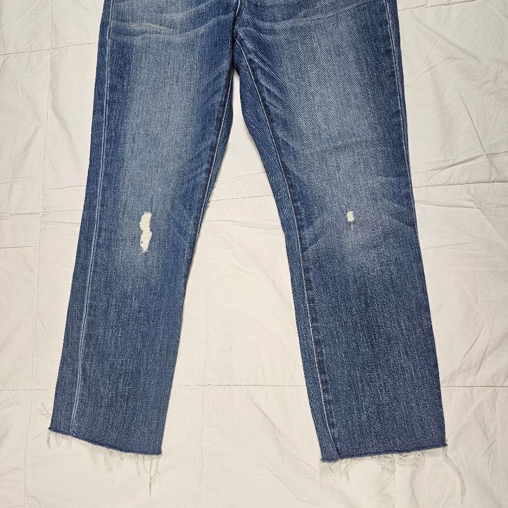 Madewell High Rise Slim Crop Boy Denim Distressed Jeans Women's Size 25 - Picture 6 of 10